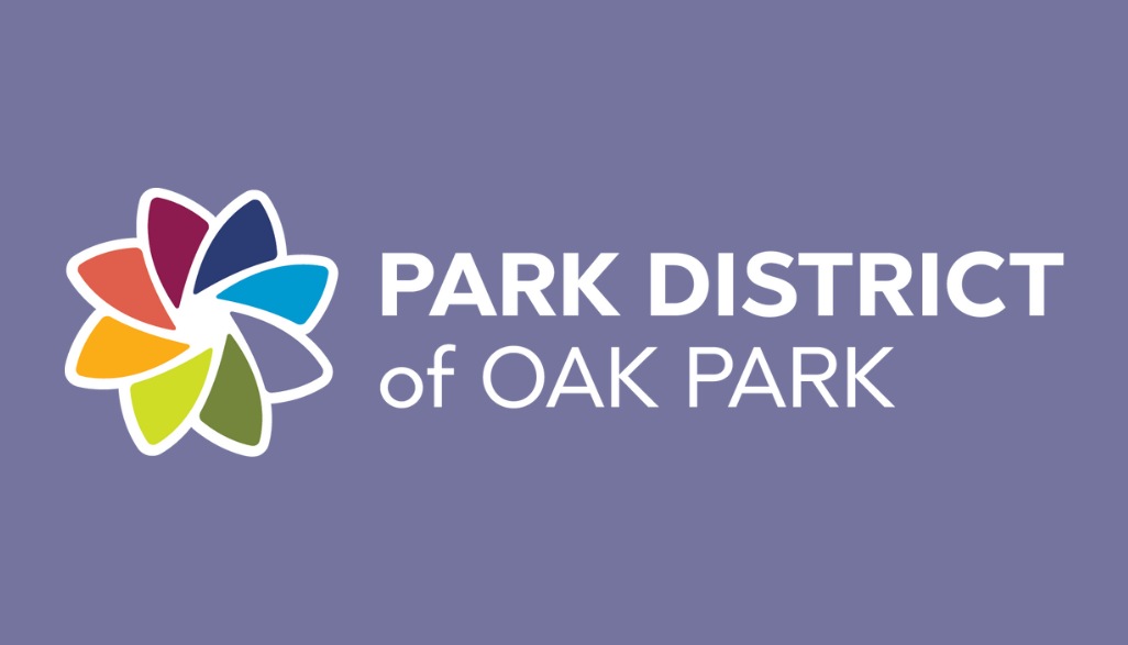 park district of oak park logo on purple background