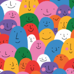 colorful smiley faces