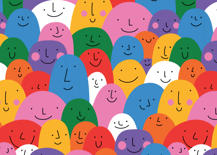 colorful smiley faces