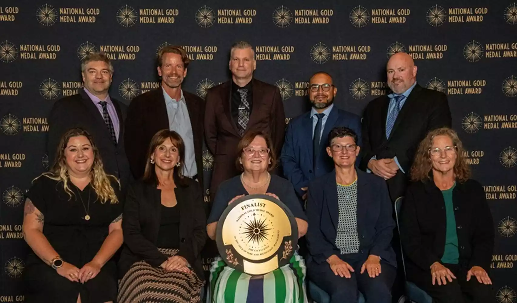 Park District of Oak Park team receiving the National Gold Medal Award
