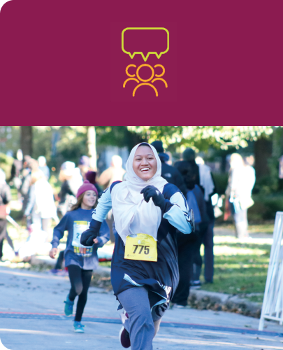 Participants in a community running event